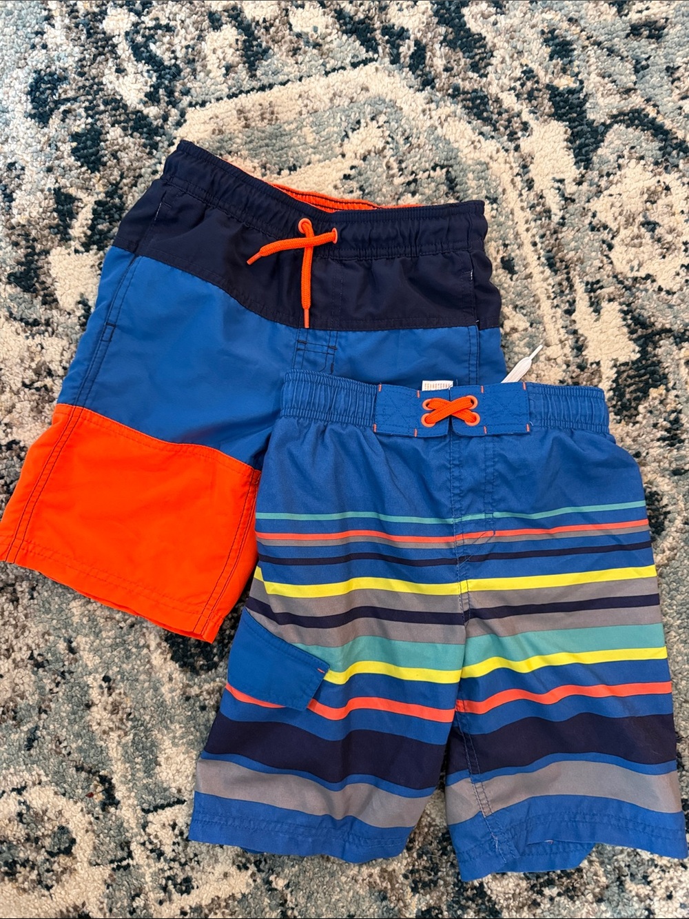 Cat & Jack Blue and Orange Boys Swim Shorts Set